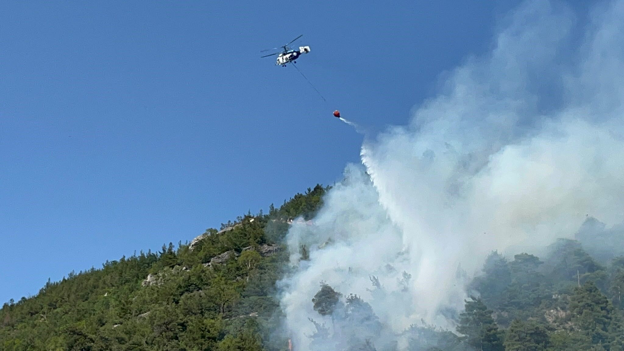 Bursa'da orman yangınına havadan müdahale