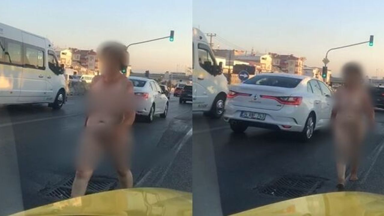 BURSA'DA ÇIPLAK YÜRÜYEN KADIN OLAY OLDU