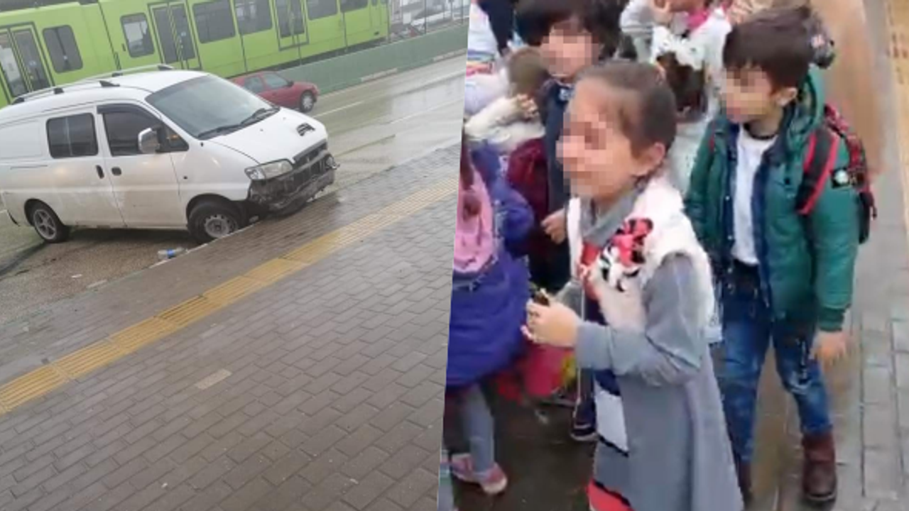 BURSA'DA KAÇAK OKUL SERVİSİ KAZA YAPTI