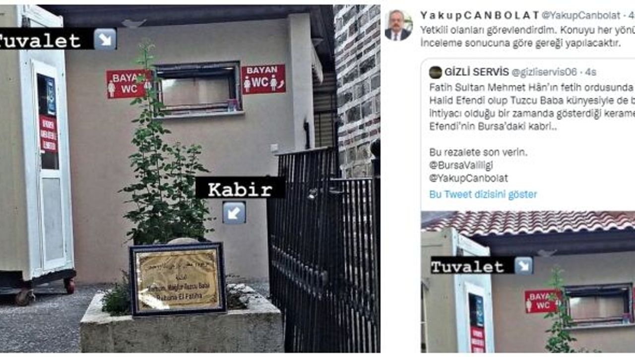KABİR ARKASI TUVALET REZALETİ... BURSA VALİLİĞİ HAREKETE GEÇTİ