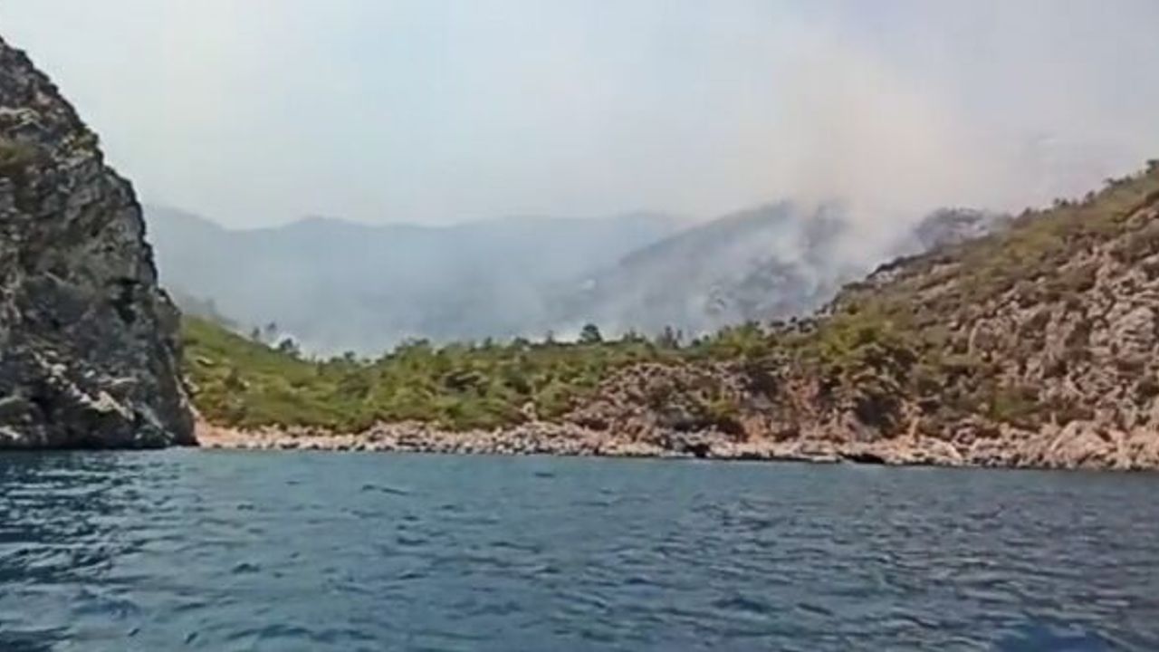 MARMARİS'TE YANGIN DOMUZ KOYU'NA SIÇRADI