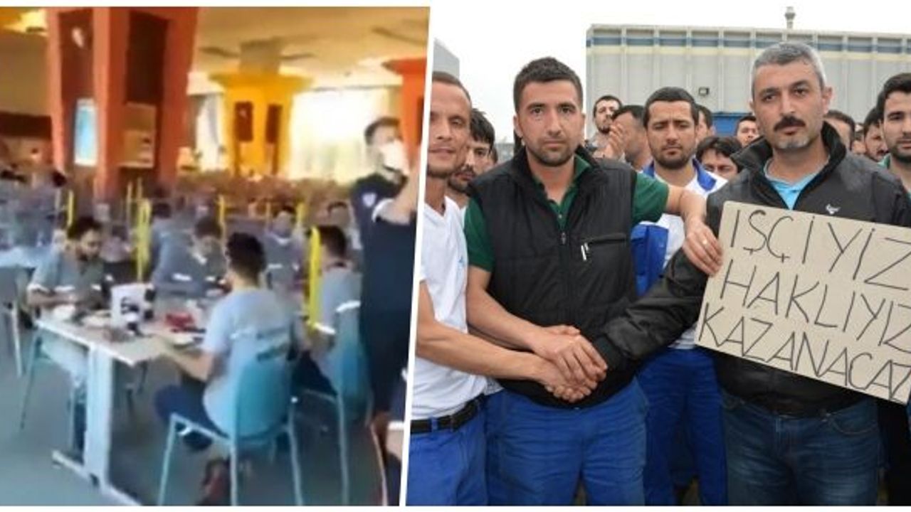 BURSA'DA RENAULT FABRİKASINDA İŞÇİLER MASALARA VURARAK EYLEM YAPTI