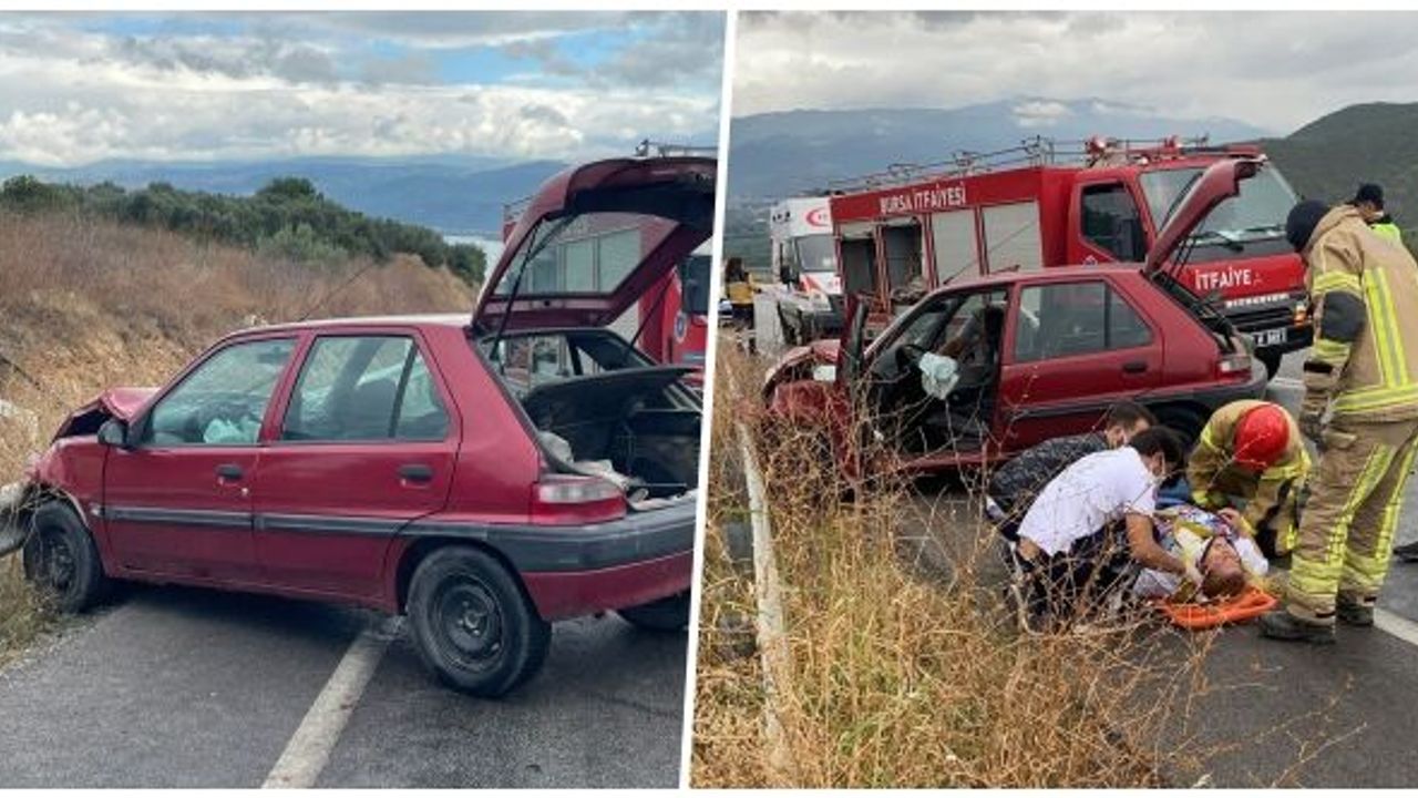 İZNİK - YENİŞEHİR YOLUNDA KAZA: 2 YARALI