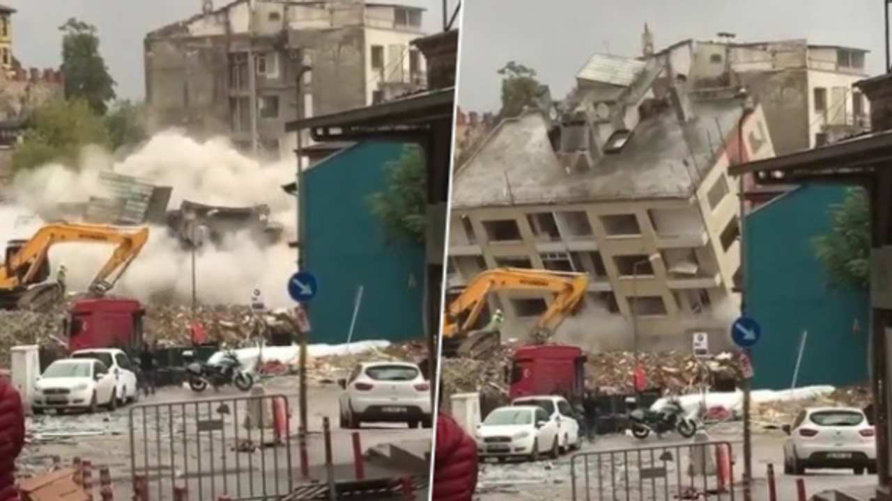 BURSA'DA ŞEHRİN GÖBEĞİNDEKİ TARİHİ BİNA YIKILDI