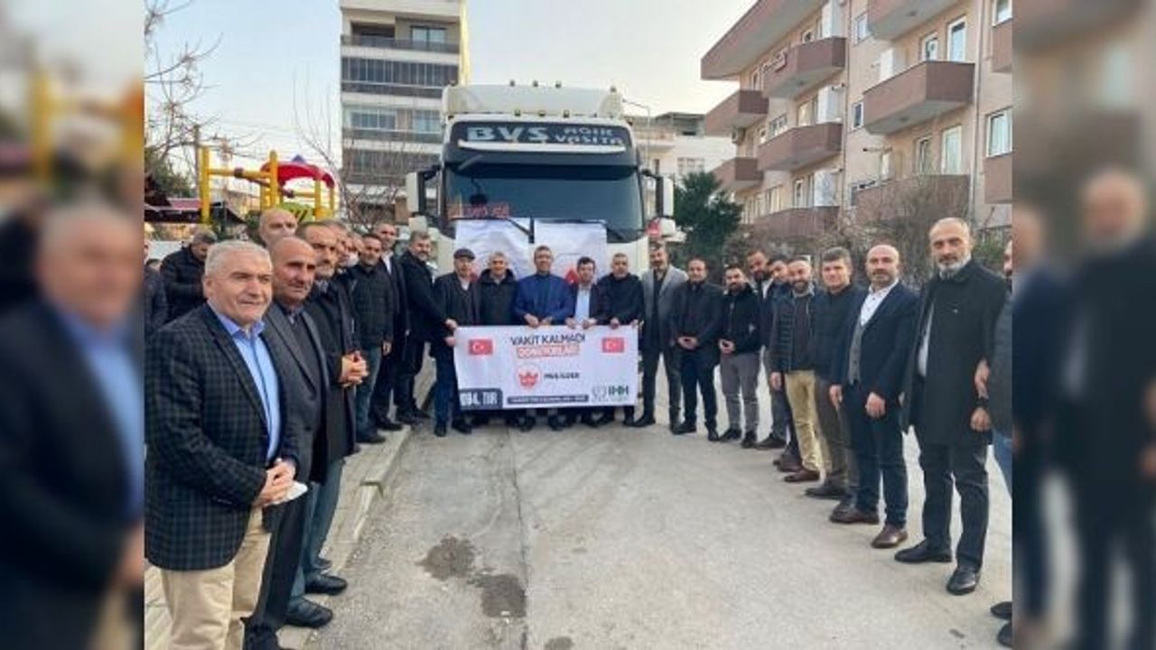 MUŞ İLDER, BURSA'DAN SURİYEYE 346 BİN LİRALIK YARDIM TIRI GÖNDERDİ
