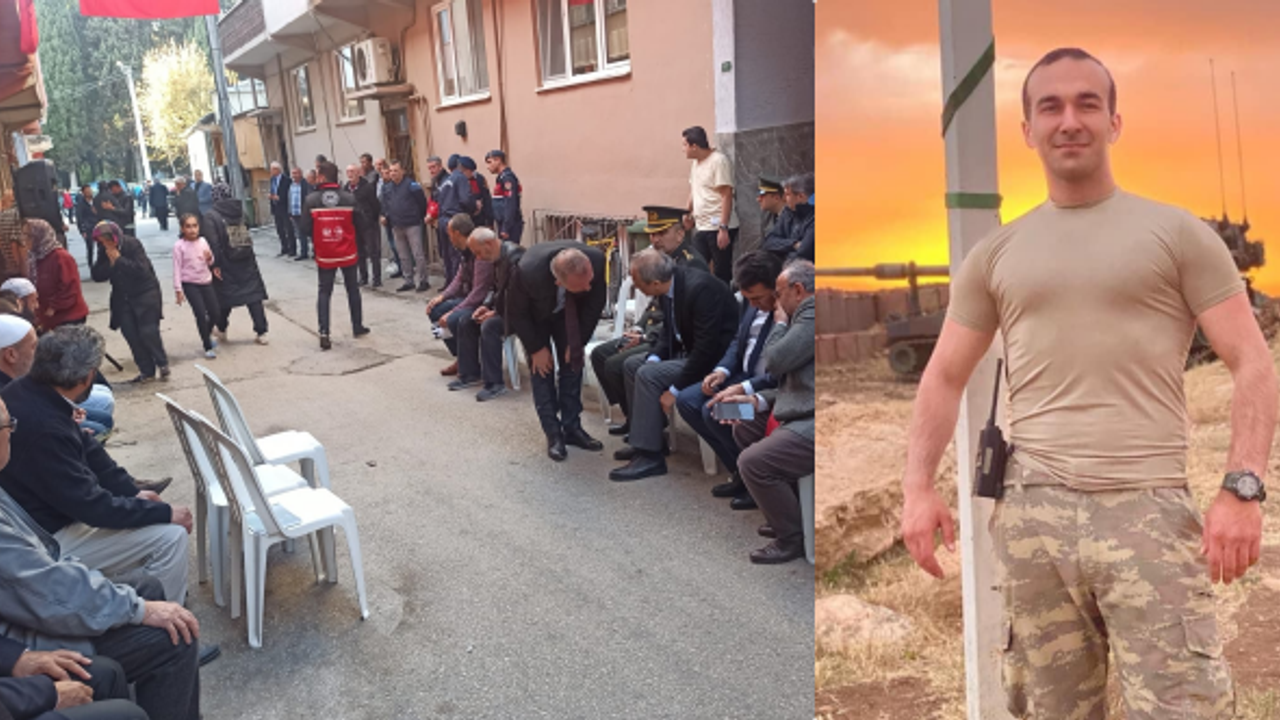 BURSALI ŞEHİDİN EVİNE TÜRK BAYRAĞI ASILDI