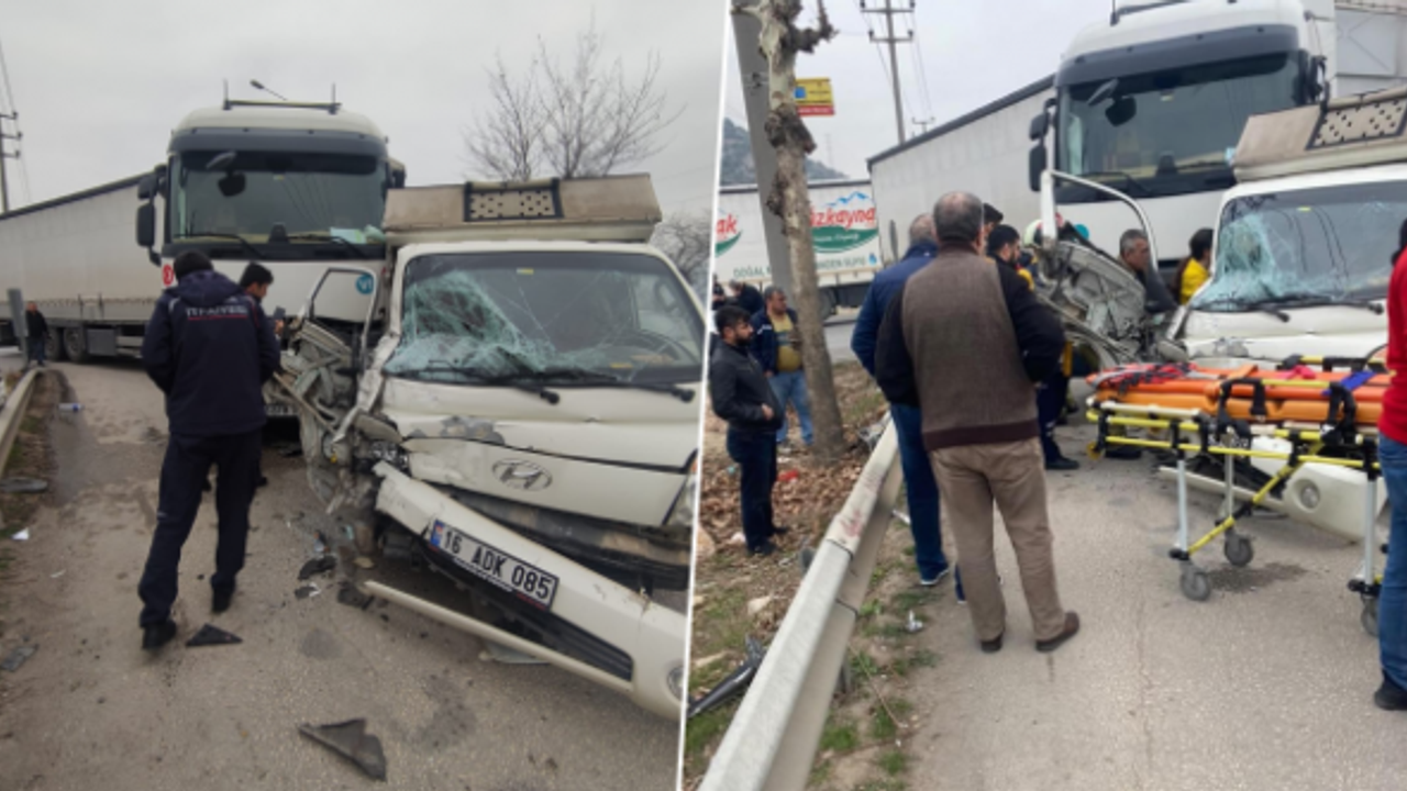 BURSA'DA FECİ KAZA: 1 KİŞİ ARACA SIKIŞTI