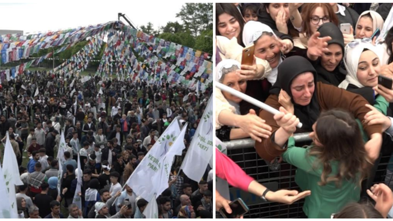 BURSA'DA YEŞİL SOL PARTİ MİTİNGİNDE DEMİRTAŞ'IN SES KAYDI DİNLETİLDİ, KILIÇDAROĞLU'NA DESTEK İSTENDİ