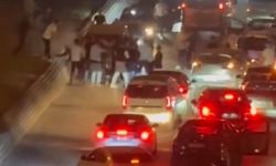 Asker konvoyundaki şahısların kavgası kamerada