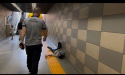 Bursa'da alkollü şahıs metro istasyonunda sızdı