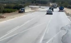 Bursa'da ticari araç tarlaya böyle uçtu