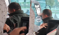 Bursa'da otobüste yumruklu kavga kamerada