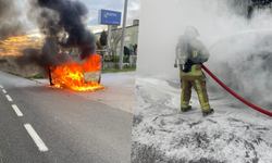 Bursa'da otomobil alev topuna döndü