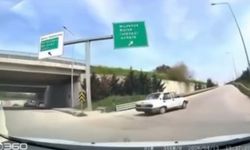 Bursa’da ters yönden giren sürücü kamerada
