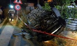 Bursa'da takla atan cip güvenlik kamerasında