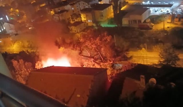 Bursa'da gece yarısı korkutan yangın