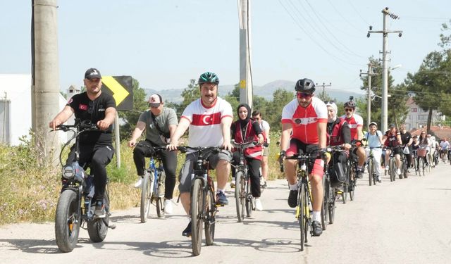 Bisiklet tutkunları Yenişehir'de doğa için pedalladı