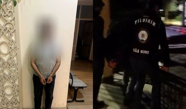 Aranan şahsı polis bacadan girerek yakaladı