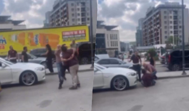Trafik tartışması yola taştı...Birbirlerine girdiler