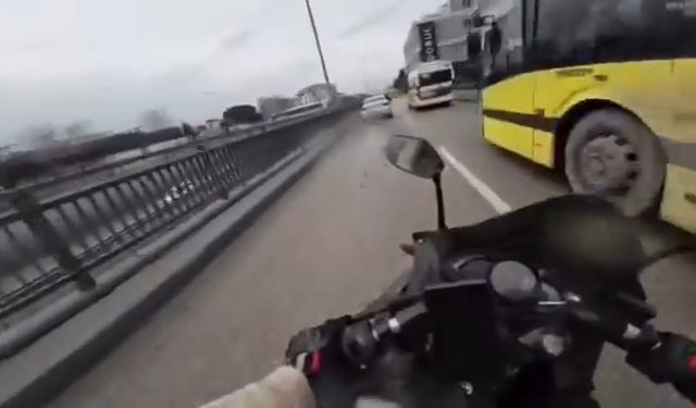 Bursa'da motosikletlinin ölümden döndüğü anlar