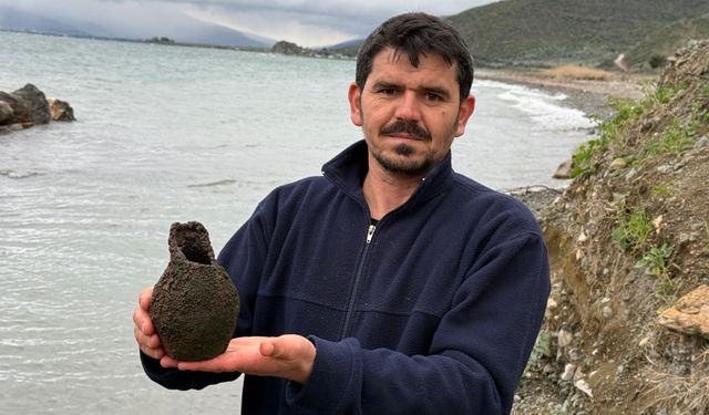 İznik Gölü'nde balıkçıların ağına küp takıldı