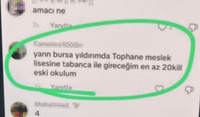 Maraş ve Urfa’da okula yapılan saldırı sonrası Bursa’da "Sıra bende" yazan şüpheliye operasyon düzenlendi