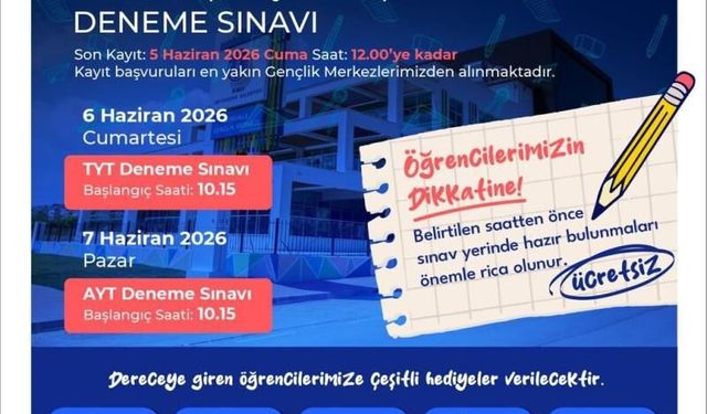 Üniversite adayları için deneme sınavı