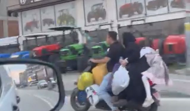 Elektrikli scooter üzerindeki tehlikeli yolculuk