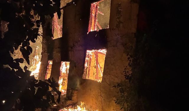 Bursa'da metruk bina alevlere teslim oldu