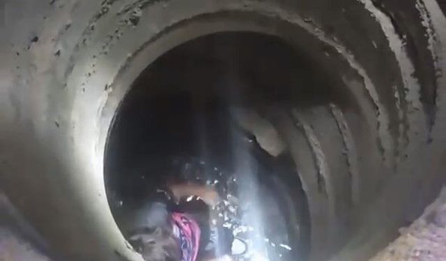 Kaldırımda yürürken su kuyusuna düşen çocuğu itfaiye ekipleri kurtardı