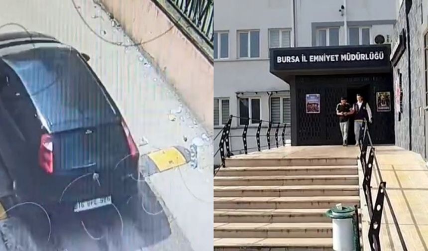 Bursa çaldığı araçla yolda kalınca yakalandı