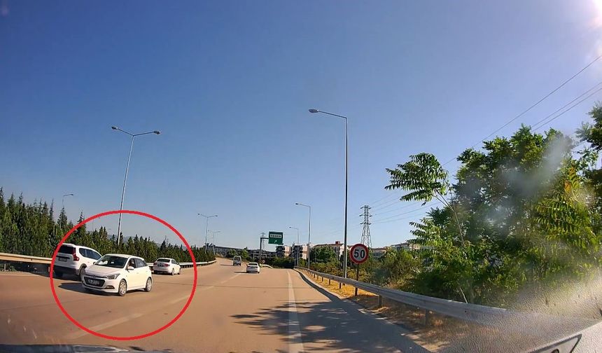 Bursa'da resmen cana kast! Otobanda ters şeritte ilerledi