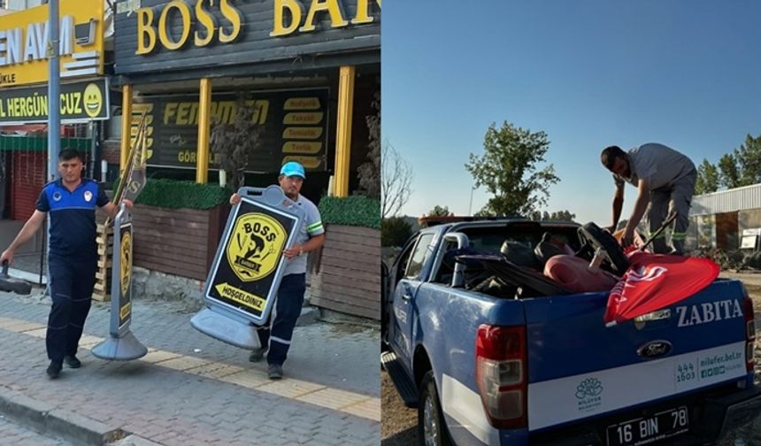 Bursa'da o tabela ve bayraklar kaldırıldı