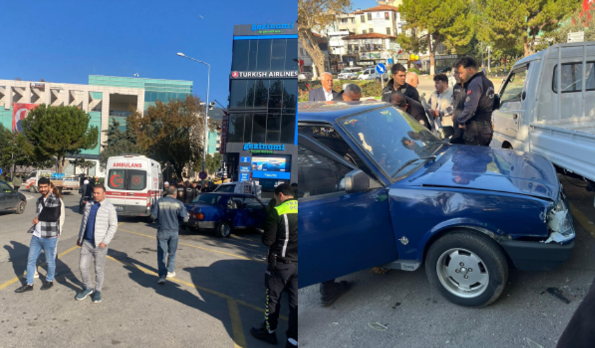 Bursa'da direksiyon hakimiyetini kaybetti, kamyonete çarptı