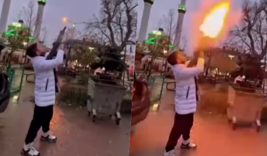 Bursa'da pompalıyla ateş açıp sosyal medyada yayınladı