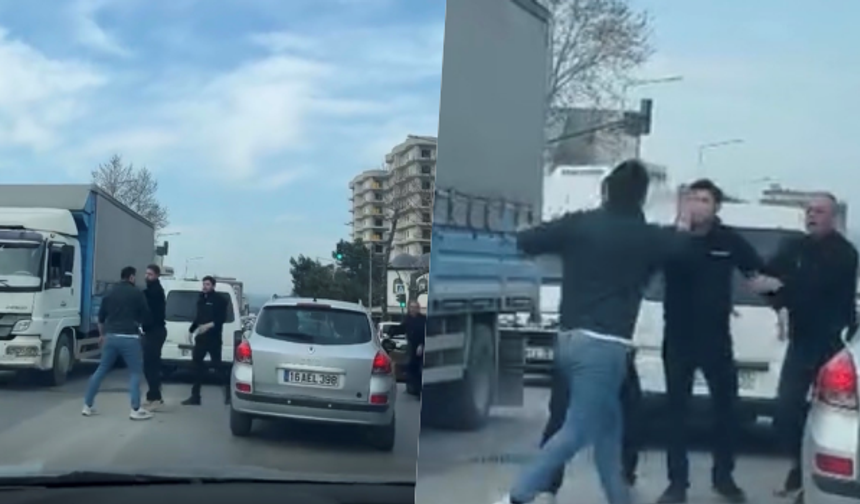 Bursa'da trafikte kavga!
