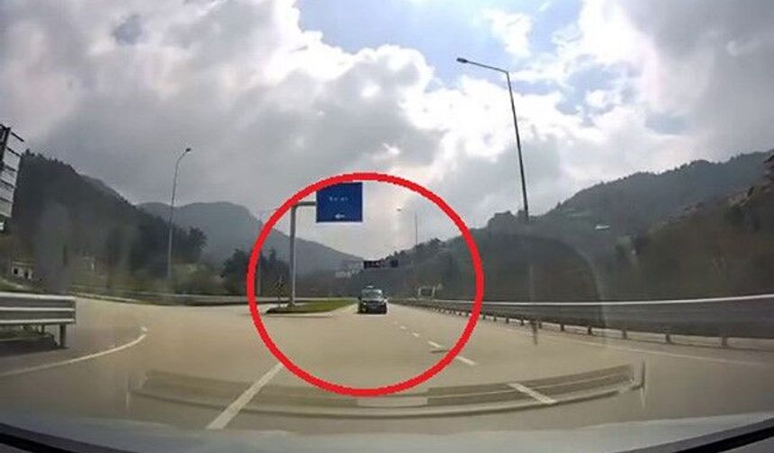 Bursa'da ters yönden gelen araç faciayı böyle teğet geçti