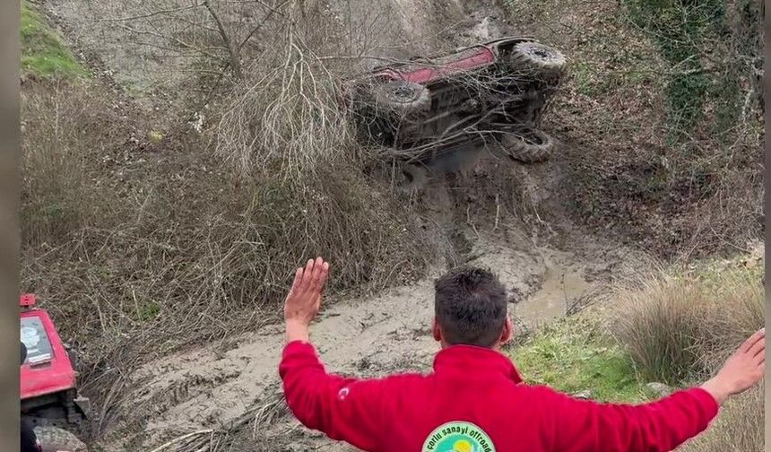 Bursa'da Off-Road yarışında takla attı...Nefes kesen anlar kamerada
