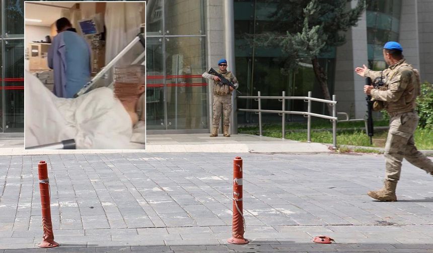 Jandarmanın uzun namlulu silahla operasyon yaptığı hastaneden vahim görüntüler