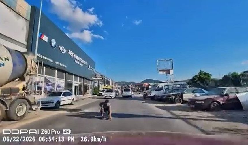 Bursa'da saniyelerle ölümden döndü