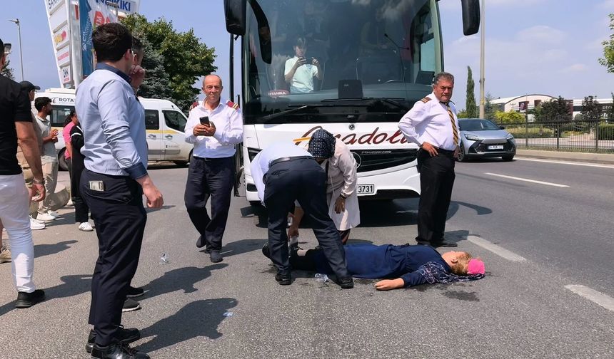 Bursa'da yolcu otobüsünün çarptığı kadın ağır yaralandı