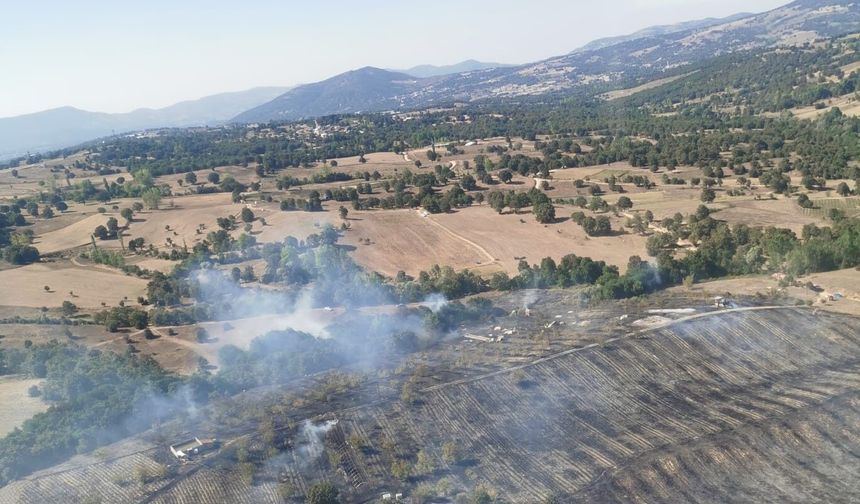 Bursa'da helikopterler peşpeşe havalandı, yangın kontrol altına alındı